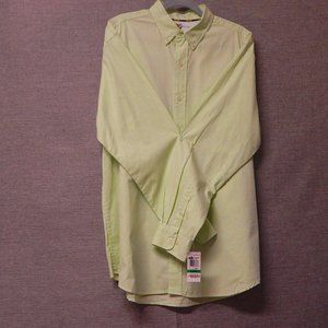 CLUB ROOM Men's Shirt == LARGE == NWT == Electric Green == Neck Size 17